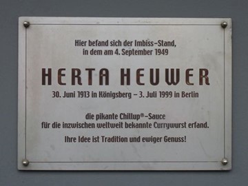 Gedenktafel für Herta Heuwer